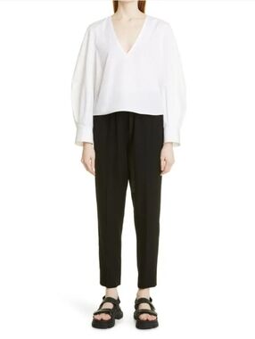 Classic Black Dress Pants | Relaxed Fit Ankle Length | Large